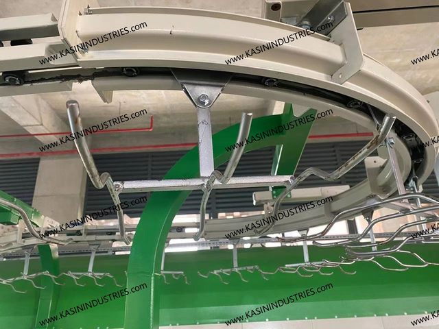 ETC-5000 Sistem konveyor trek tertutup dengan bagian konveyor untuk pelapis bubuk lift